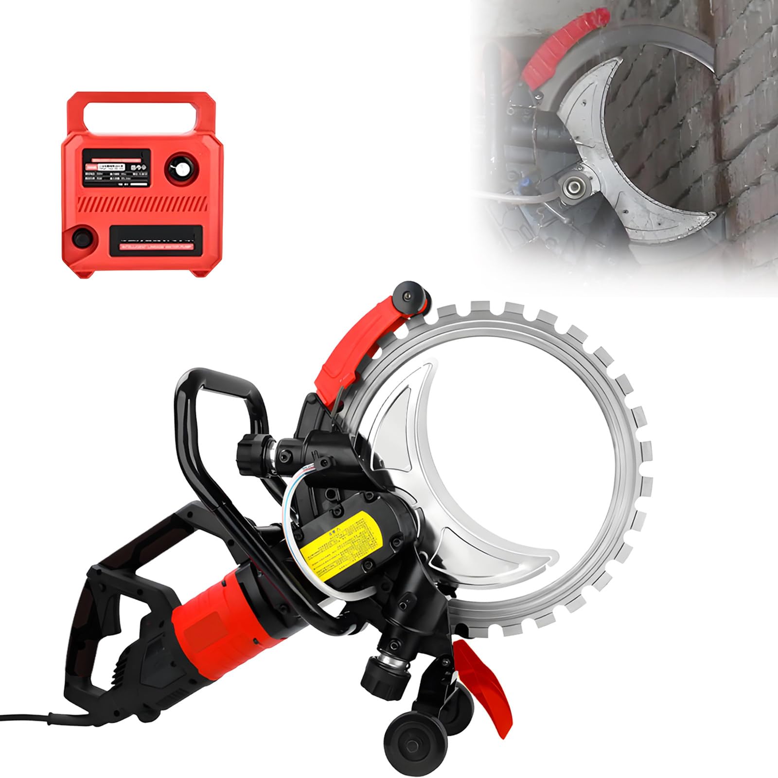 Sierra Eléctrica para Hormigón Húmedo De 8980 W, Supresión De Polvo con Agua & 290mm Profundidad – Sierra para Cortar hormigón & Máquina Ranuradora para Mármol, Madera 1sawblade
