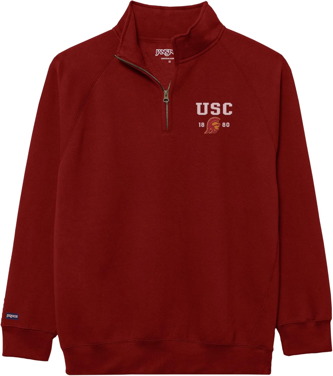 JanSport NCAA公式ライセンスライバルクォータージップトレーナー、長袖ユニ1/4ジップ、コットン/ポリエステルブレンド、ス