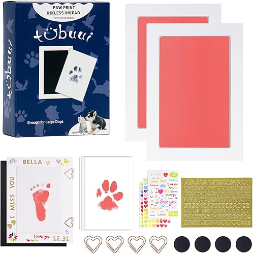 Miniatura 8 de Kit de huellas para perros y gatos, kit de huellas y manos de bebé sin tinta, kit de impresión de nariz de perro, kit de almohadilla de tinta de