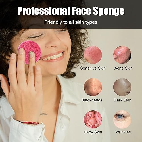 Miniatura 3 de 120 esponjas faciales naturales comprimidas para limpieza facial, esponja cosmética reutilizable, utilizada para exfoliar y eliminar el maquillaje