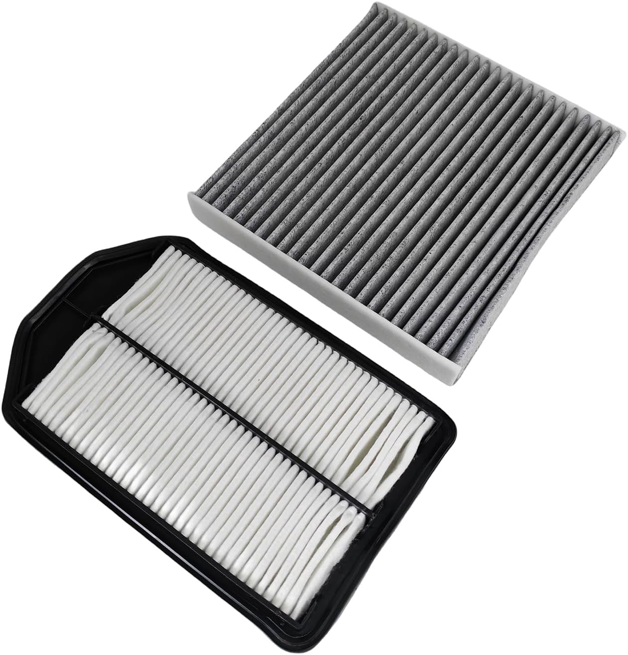 Engine & Cabin Air Filter With 5 Pack Air Cleaner Box Intake Clips Fit for 2007-2009 Honda CR-V L4 2.4L, Replace 17220-RZA-000 80292-SDA-A01 17220RZA000 80292SDAA01