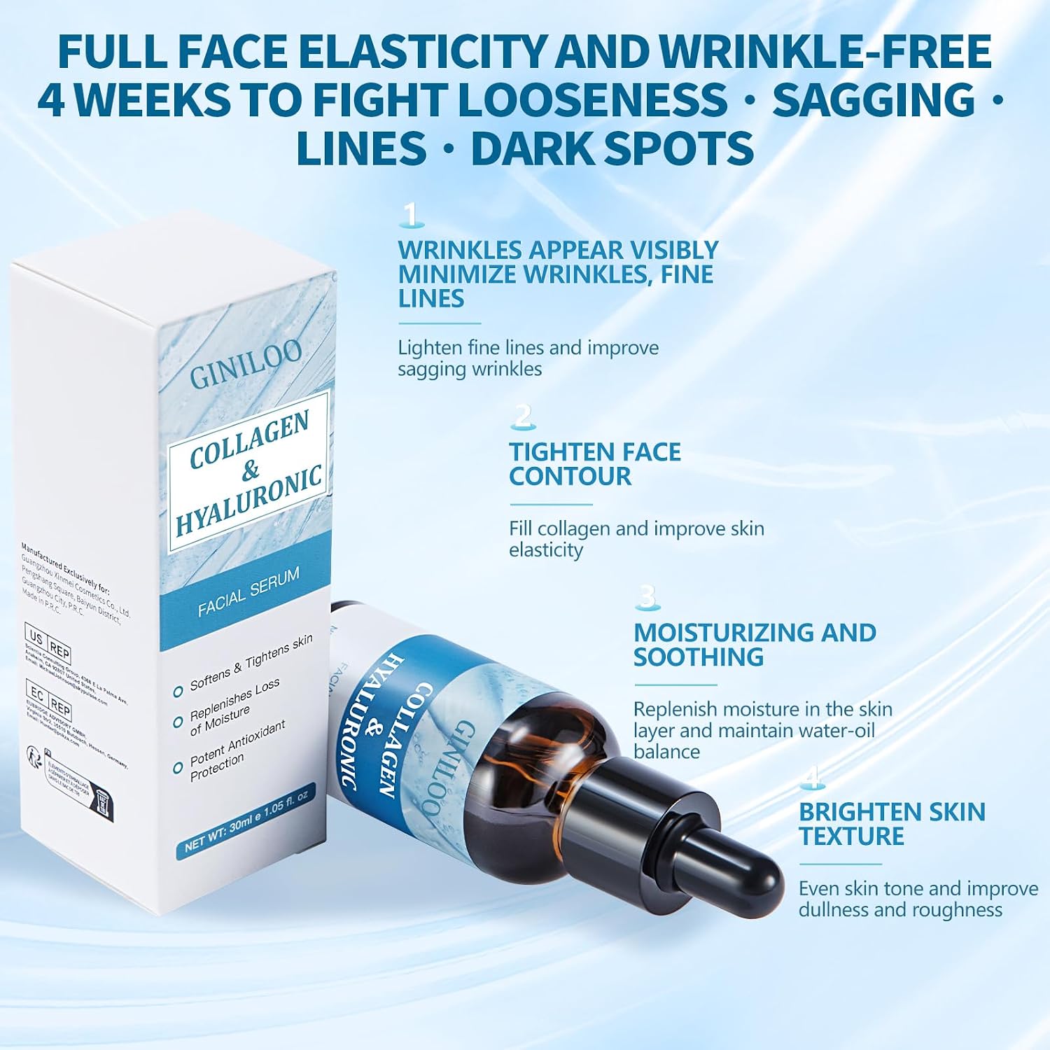 Hyaluronic Acid & Collagen Face Serum – Skin Tigh...