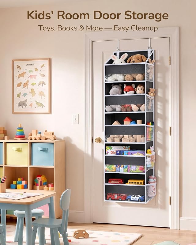 ULG 1 Pack Over Door Organizer Dark Grey – Clear PVC viewing windows