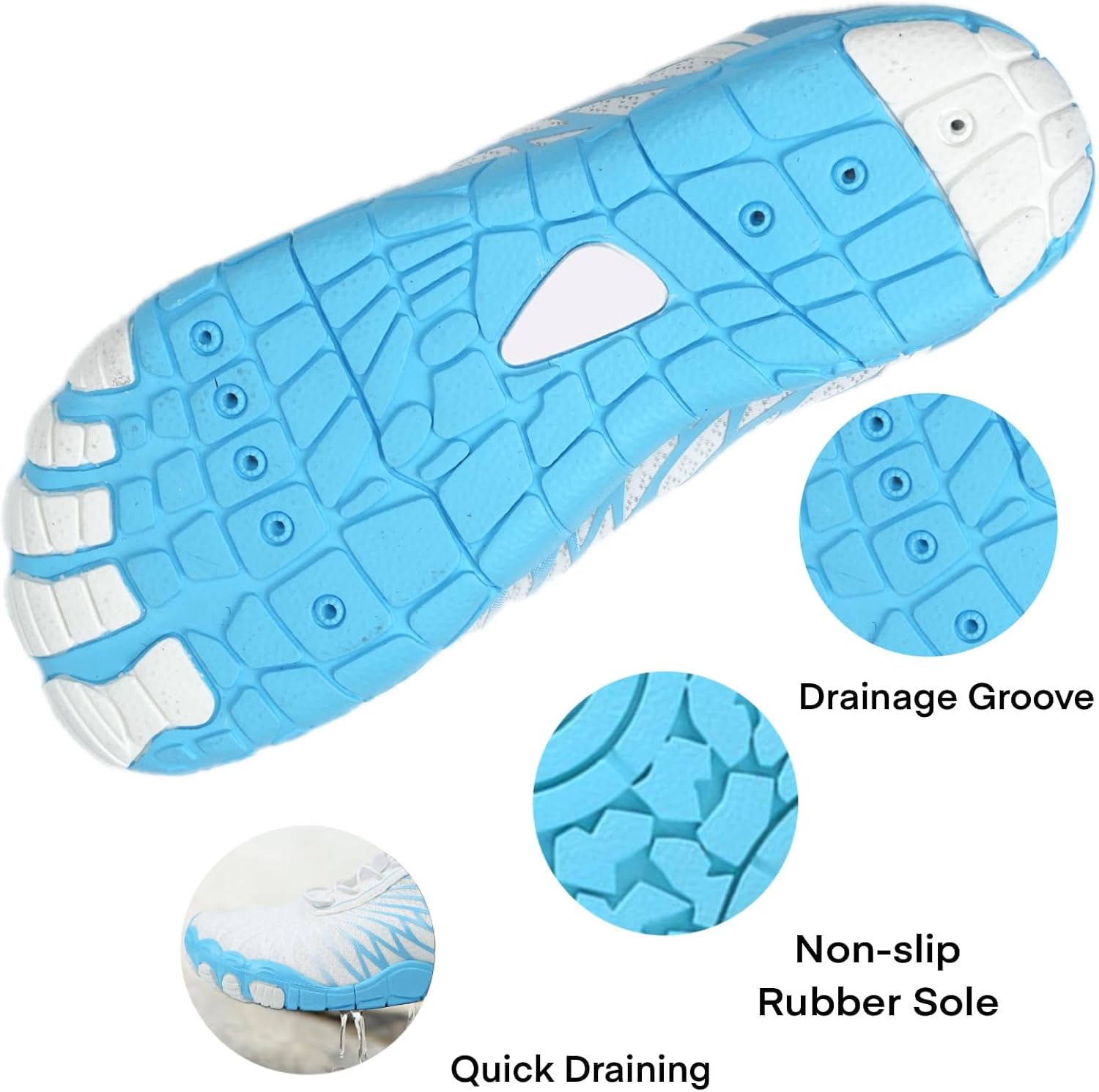 Grounding Shoes with Copper for Women Men with Wide Toe Box, Healthy & Non-Slip Breathable Barefoot Water Shoes Beach Pool Aqua Swim Surf Hiking Walking Shoes