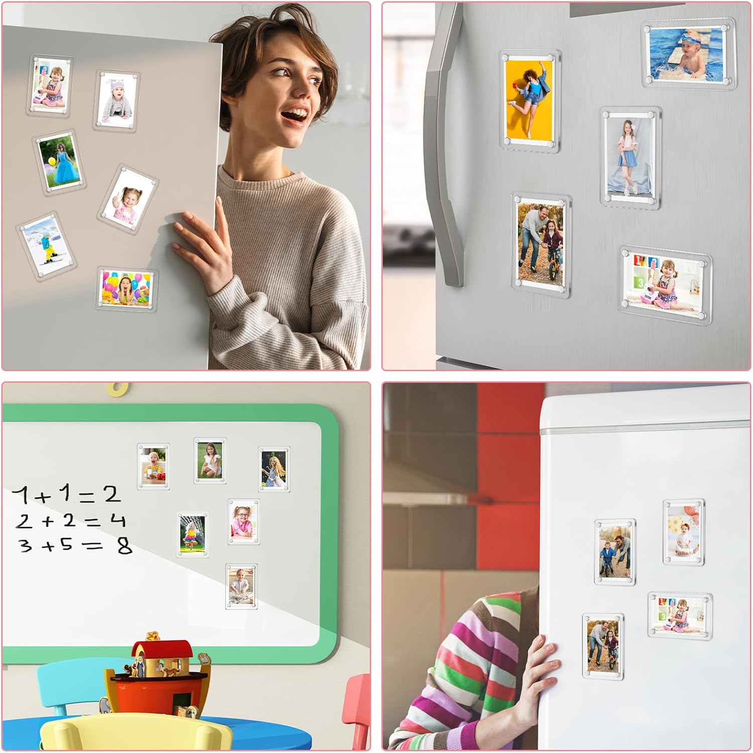 12 Pack Acrylic Fridge Magnetic Frame, 2.36 x 3.54 Inch, Double Sided Refrigerator Magnet Picture Frame for Instax Mini Refrigerator Display