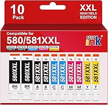 Starink CLI 581 PGI 580 XXL for Canon Printer Cartridges 580 581 Multipack, PGI-580 CLI-581 for Canon Pixma TR8550 TS705 TS6350 TS6250 TS6150 TS8250 TS8150 TS9550 6351 TS6151 TS6251 TR8500 TR7550,10 P