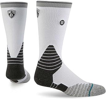 Stance NBA Logo Crew Nets Medium {6-8.5} White