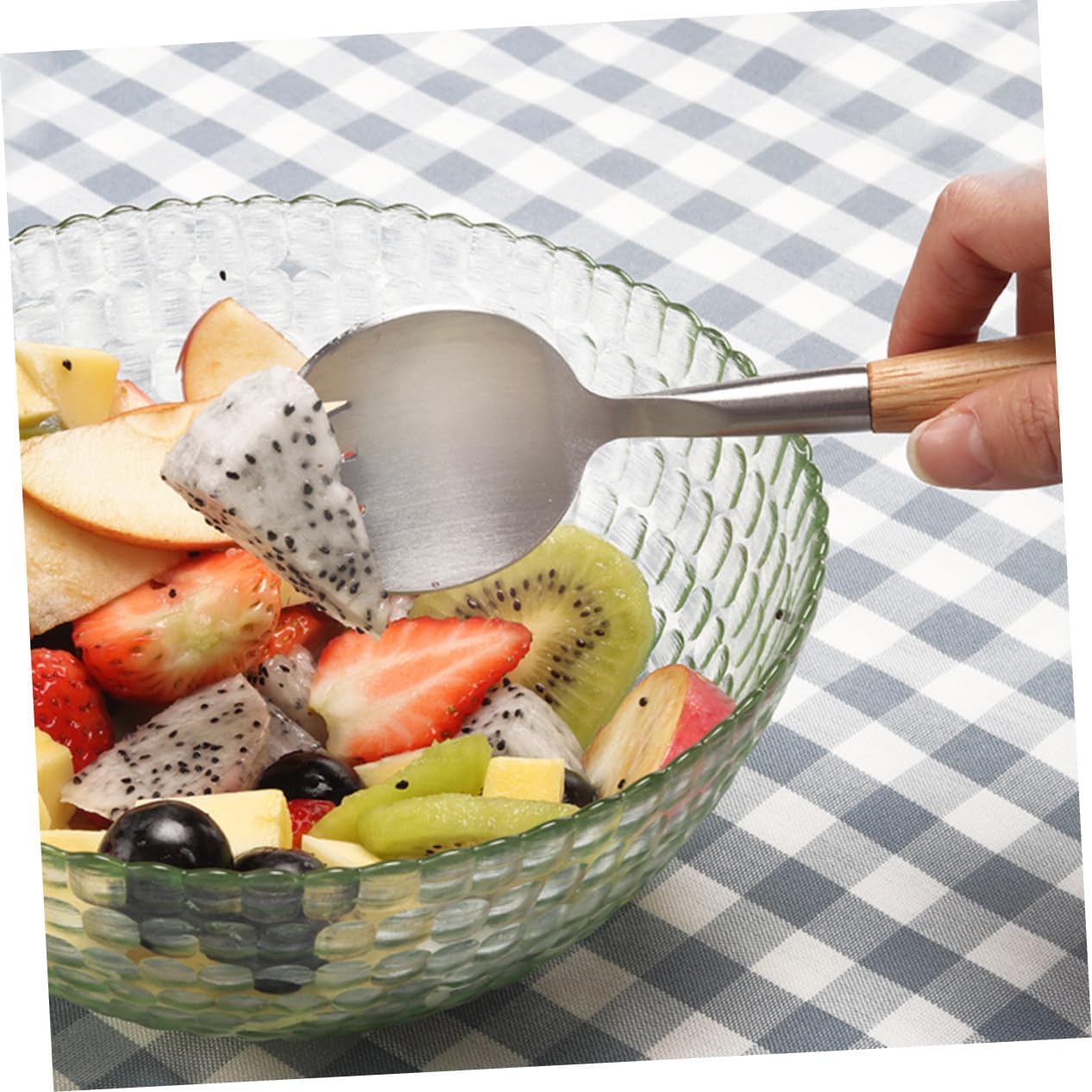 2pcs Salad Fork Spoon Set Stainless Steel Salad Servers Handle Silverware Set Reusable Dinner Utensils for Picnics