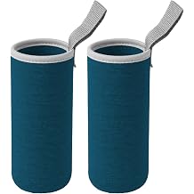 2 PCS 550ml Neoprene Water Bottle Sleeve, Dark Green