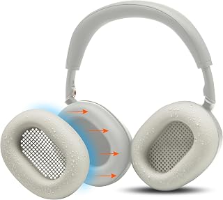 WC SweatZ XM6 – Patented Silicone Earpad Sweat Covers Compatible with Sony WH-1000XM6 by Wicked Cushions | Does Not fit PadZ XM6 XL | Sweatproof & Easily Washable | Platinum Silver
