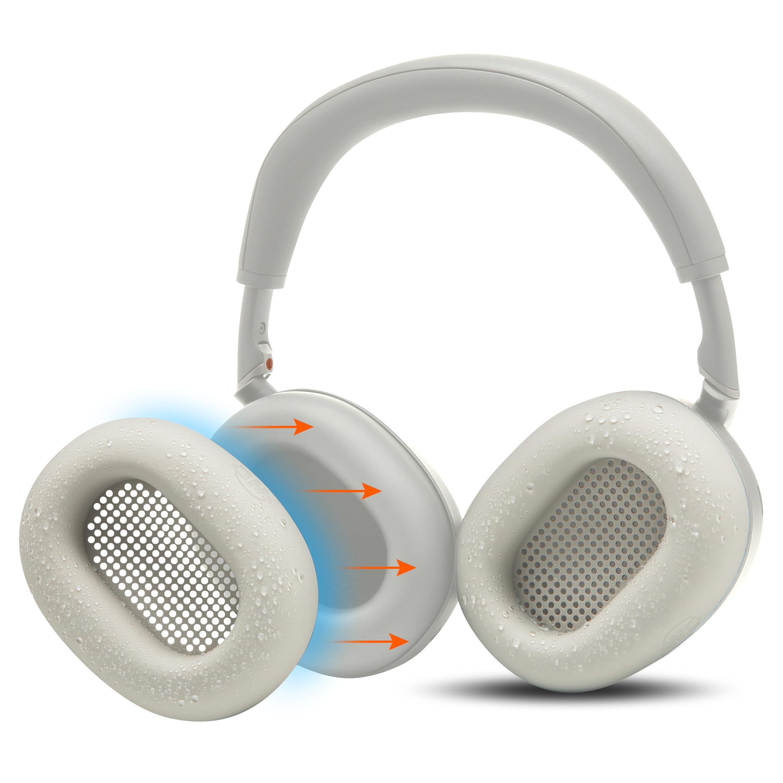 WC SweatZ XM6 – Patented Silicone Earpad Sweat Covers Compatible with Sony WH-1000XM6 by Wicked Cushions | Sweatproof & Easily Washable | Platinum