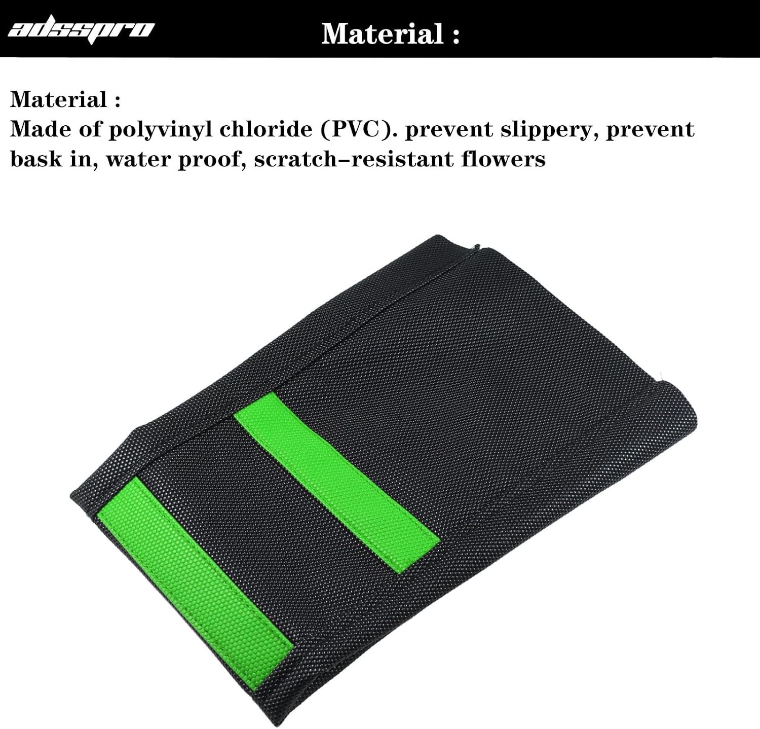 Motorcycle Universal Seat Cover Non-Slip Suitable Rubber Striped Seat Covers Soft Gripper Rubber for KX60 KX65 KX80 KX85 KX100 KX125 KX250 KX250F KX250R 50cc - 250cc Dirt Pit Bike (Green)
