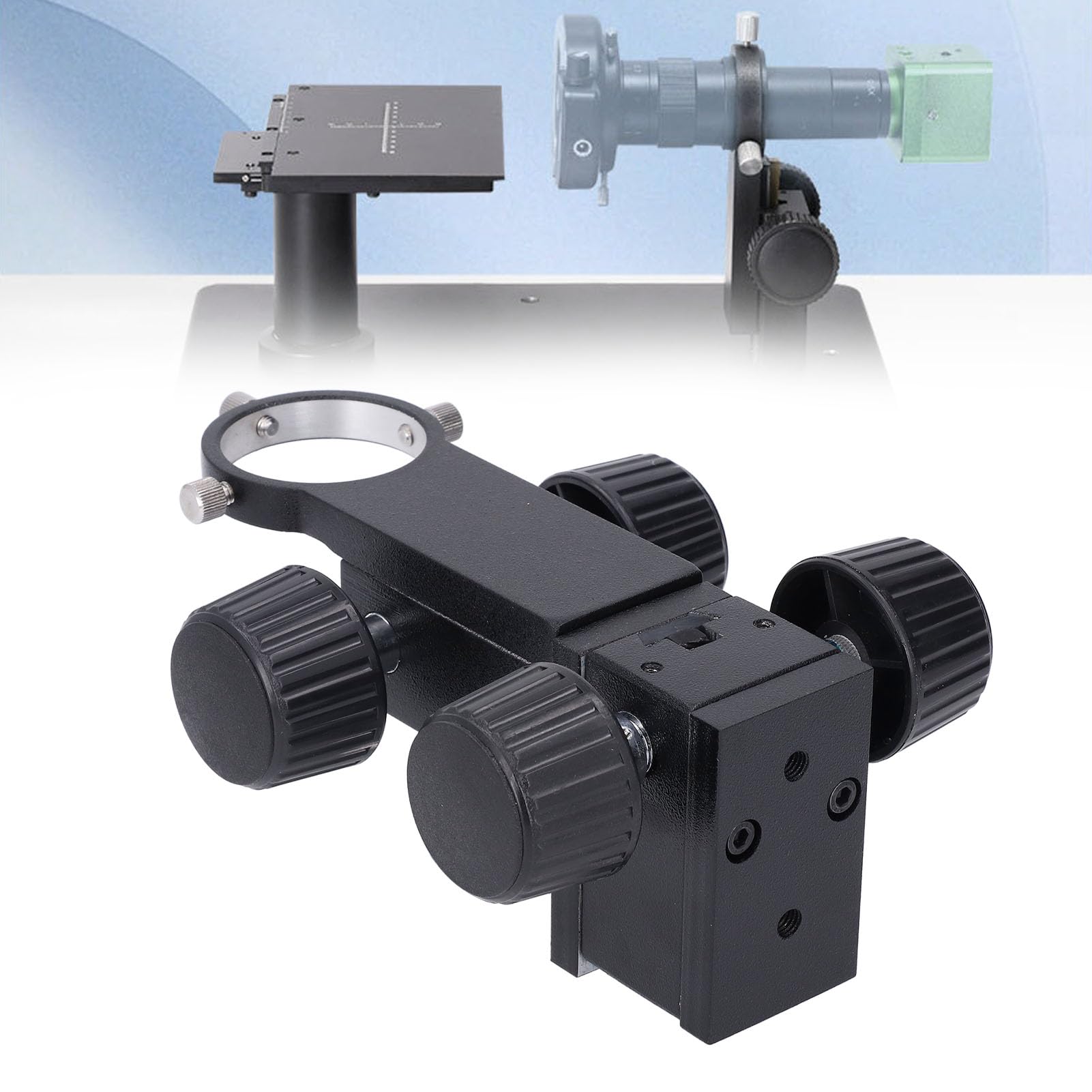 Staffa di regolazione del microscopio Supporto rigido tavolo Supporto XY Orizzontale Verticale Regolabile Portaobiettivo industriale Lega di alluminio Portata 40 mm Obiettivo 50