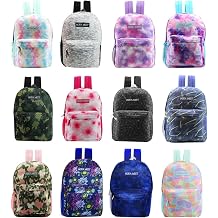 12 Pack 17&rdquo; Bulk Sport Backpacks with 50 Piece School Supplies, 12 Styles