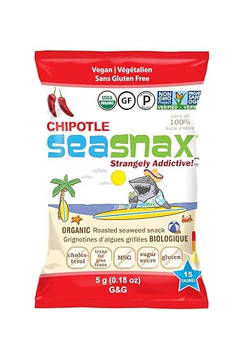 Miniatura 9 de SeaSnax Bocadillo de algas tostadas orgánicas, cebolla, 0.18 onzas (paquete de 12)