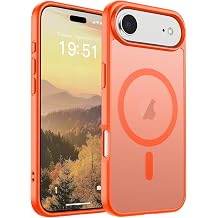 MagSafe Uyumlu Manyetik iPhone 17/17 Air / 17 Pro / 17 Pro Max K l f   Mat  effaf  nce Tasar m, Anti-Parmak  zi, Darbe Emici Telefon Kapa    Turuncu, EVINTO Iphone 17 Air