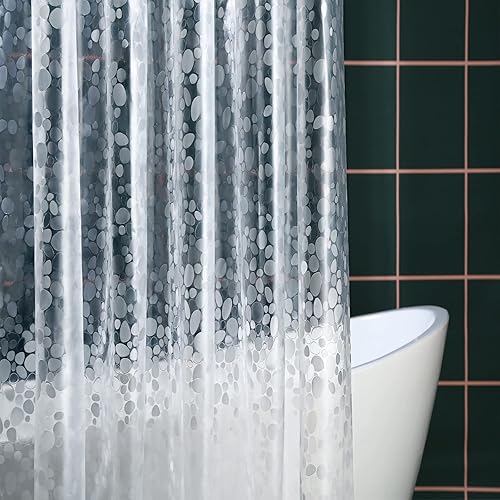 Forro de cortina de ducha de EVA de 84 pulgadas extra largo, 9G de grosor, cortinas de ducha transparentes de 72 x 84 pulgadas con 5 imanes,