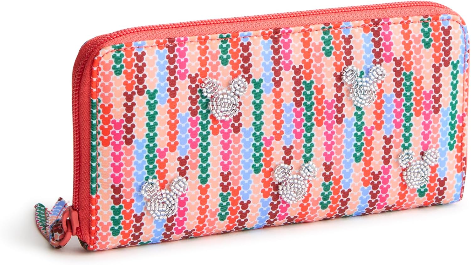 Vera Bradley Women's Disney Nylon Continental Wallet, Mickey Meadow Stripe, One Size