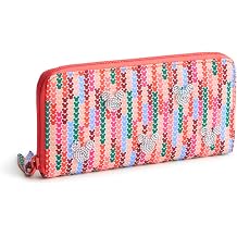 Vera Bradley Women's Disney Nylon Continental Wallet, Mickey Meadow Stripe, One Size