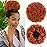rosmile Afro Puff Drawstring Ponytail Extension for Black Women, Premium Dark Orange 80 Gram Short Synthetic Afro Puff Ponytail for Natural Hair, Clip On Kinky Drawstring Curly Ponytail Bun