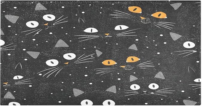 Topper Cat Black Halloween tub mats Non Slip Washable Rug Non Slip for Indoor Doormat Accessories decoracion 39 x 20 in alfombra para ba?o