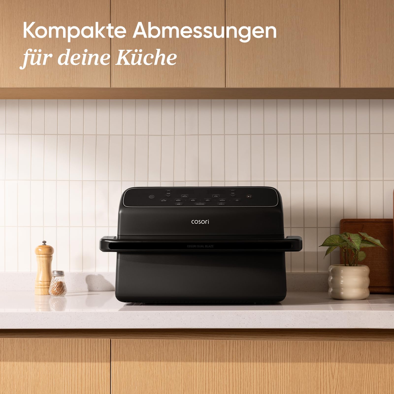COSORI Airfryer, Heißluftfritteuse 2 Kammern Keramikbeschichtung, Dual Blaze Twinfry Compact mit 4 Heizrohren, 8,6L Flexiblen Kammern, Schwarz, TF801