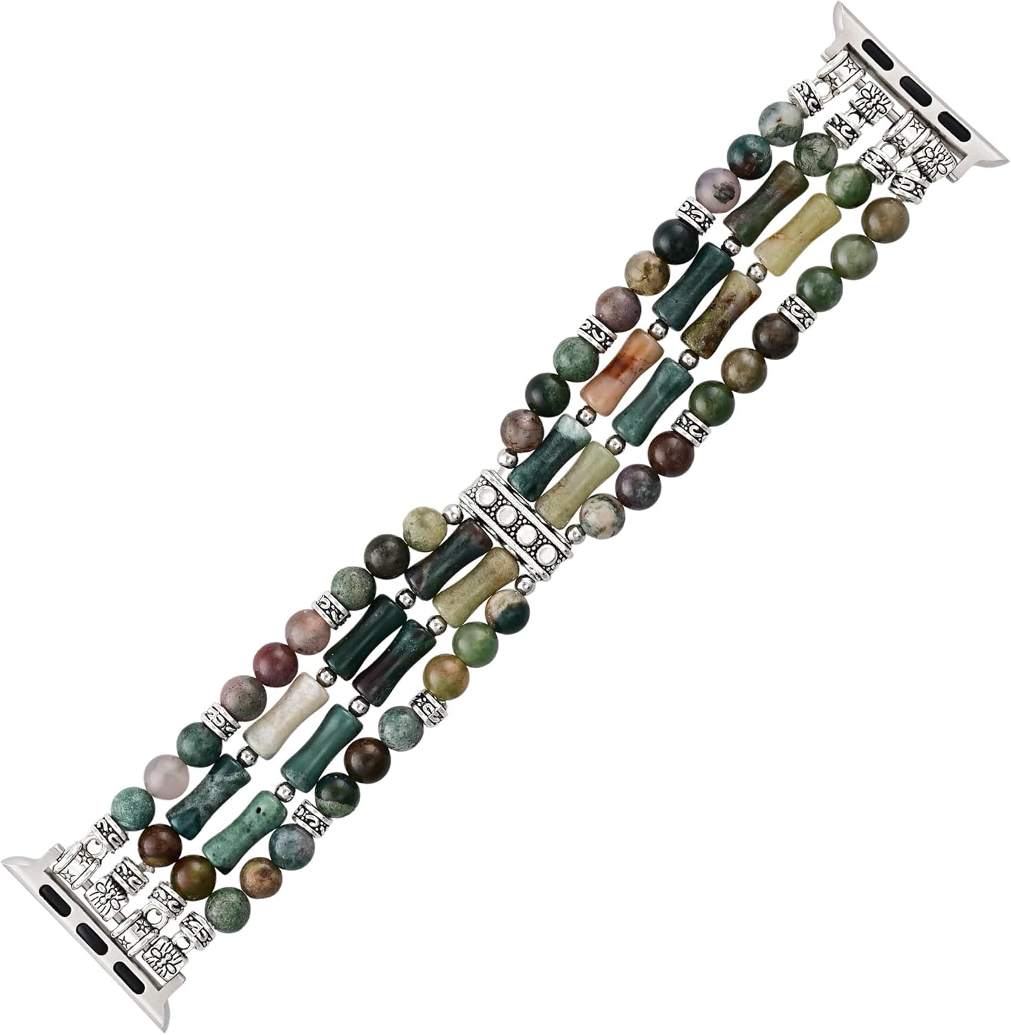Jasper Handmade Stretch Watch Band: Boho Jasper Handmade Watch Band Bohemian Natural Stone Smartwatch Stretch Bands Compatible with Apple Watch 38mm/40mm/41mm/42mm/44mm/45mm