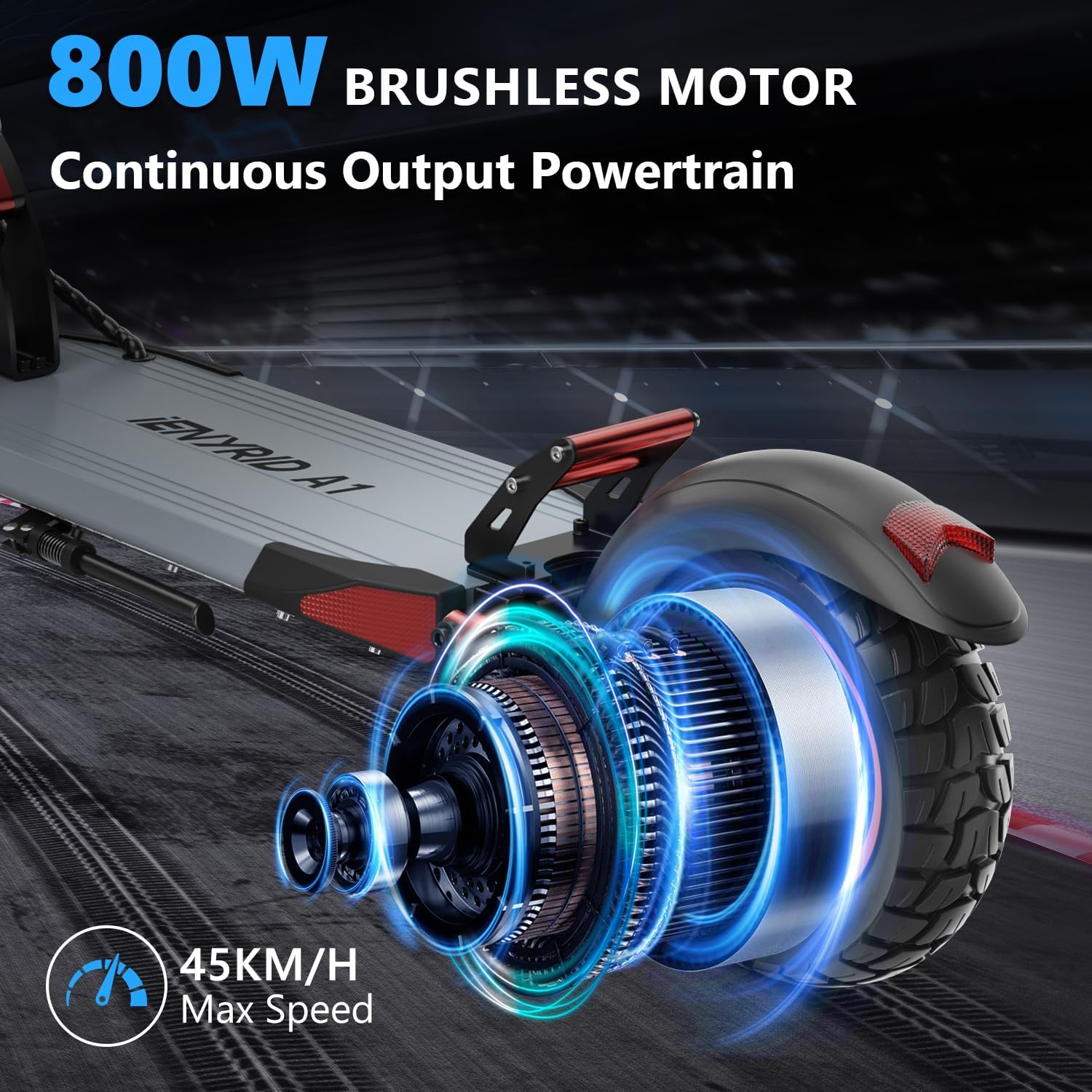 Electric Scooter Peak 1000W 28MPH & 20-40KM, 12.5Ah, 10" Tires Folding Commuter E Scooter Mulitiple Suspension, Dual Braking, Gift for Adult Teens Load 264lbs UL 2272 Certified