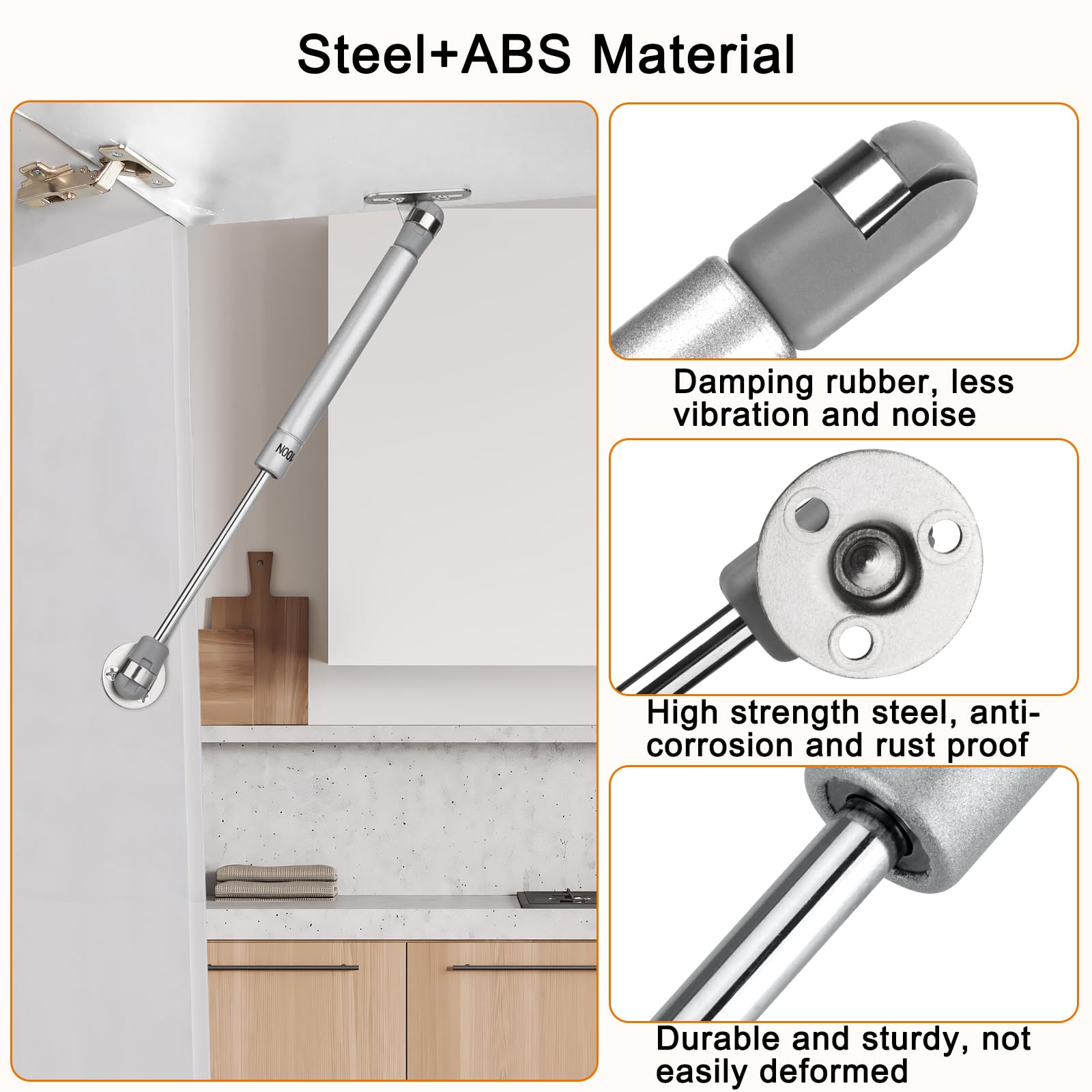 Molle A Gas Hicoosee 100N - 4 Pezzi Per Ante Cucina E Armadi, Ammortizzatori Idraulici