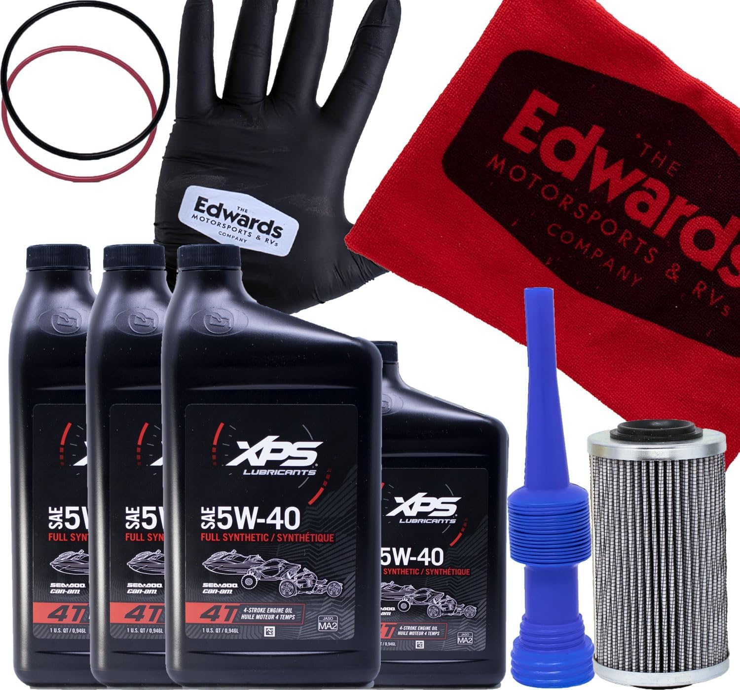Edwards Full Synthetic Oil Change Kit fits SeaDoo 1500cc or More 4Tec or Ace Engines