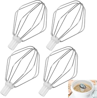 4 PCS Stainless Steel Universal Mixer Wire Whips for B-osch Mixer, Mix-er Beater Attachment, Whisk Tool for Baking, Kitchen Mixers Accessories
