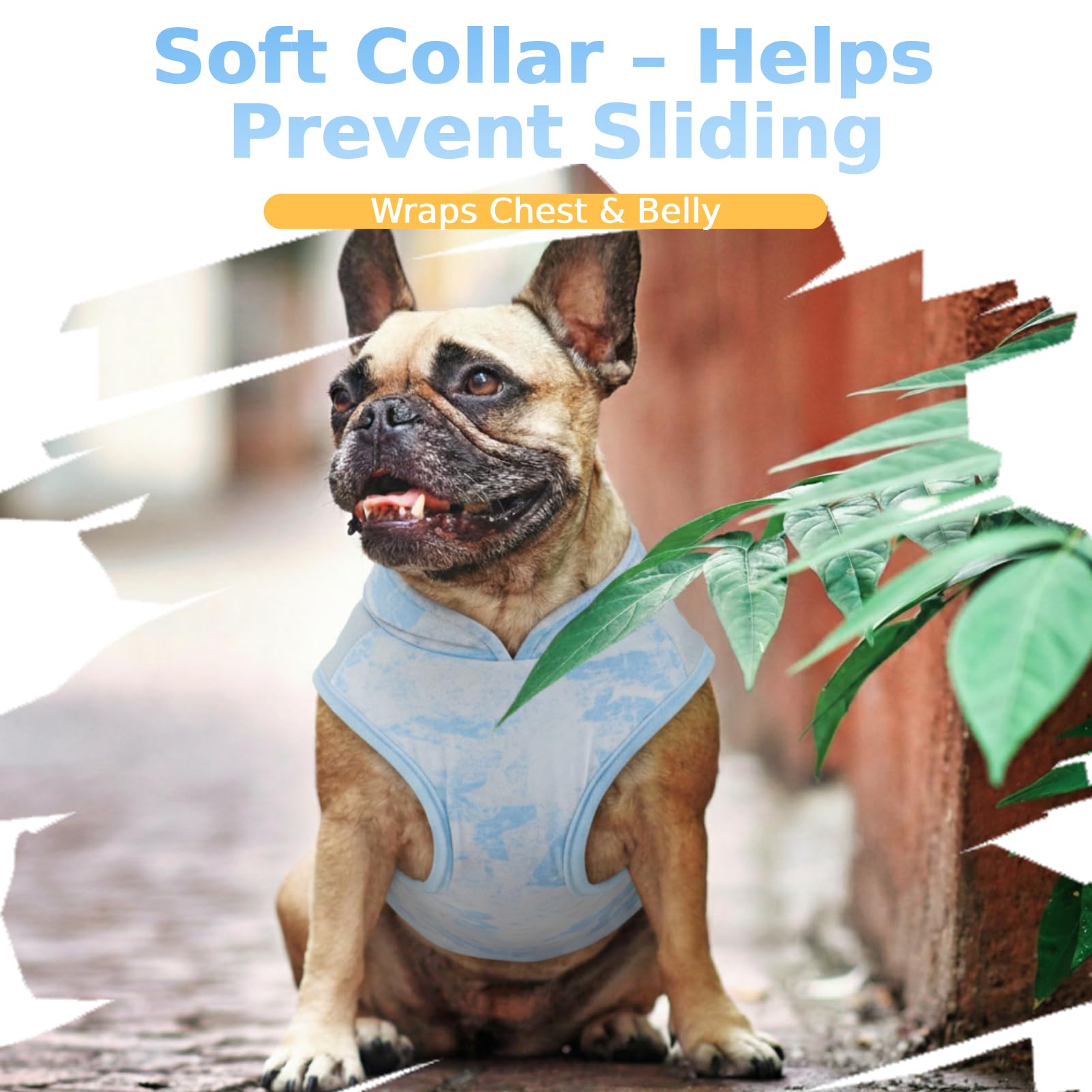 Chaleco Refrescante Perro, Ropa Verano Perro Transpirable y Ligera con Anilla D, Ajustable para Perros, Niebla Cielo XS