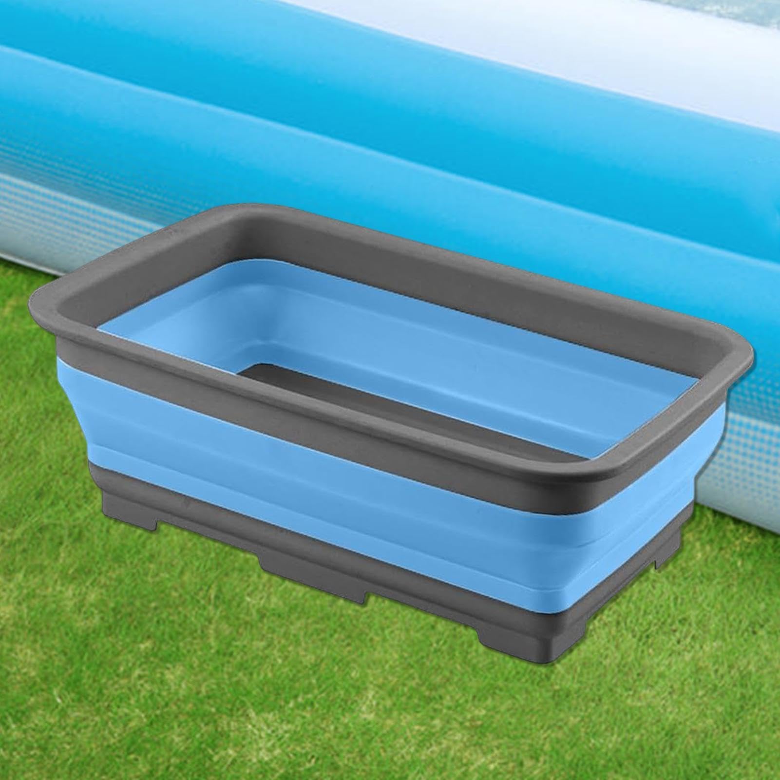PoolFußbad, PoolFußwanne, Faltbare Fußbecken, Rutschfestes FußReinigungsbecken, Fußwanne für Poolleiter, Poolzubehör für Schwimmbecken/Whirlpools/Aufstellpools, PoolSauber Halten