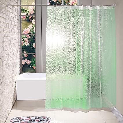 Amazon Co Jp Henps シャワーカーテン バスルームカーテン お風呂カーテン 12個フック付き 3d 透明 シャワー用 使いやすい 目隠し おしゃれ 防水 1pcs 180 0cm 色選択可能 洗える可能 ホーム キッチン