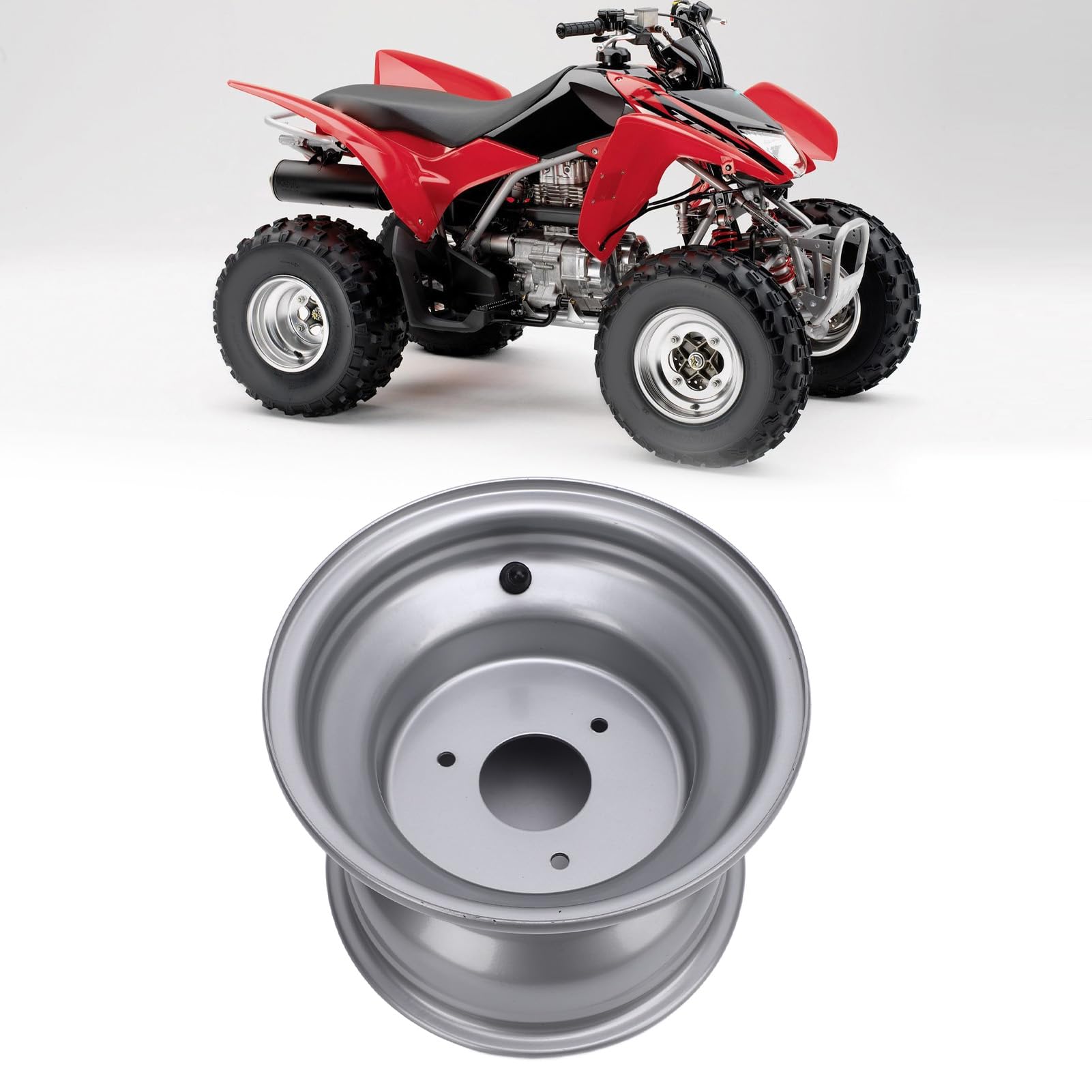 18x9.50-8 Rim de Roue ATV, Alliage en Aluminium, Quad Vélo Hors Route, Bords de Roue de 8 Pouces en VTT Conçus pour les VTT, Go Karts, Super (Trois trous (espacement des trous: