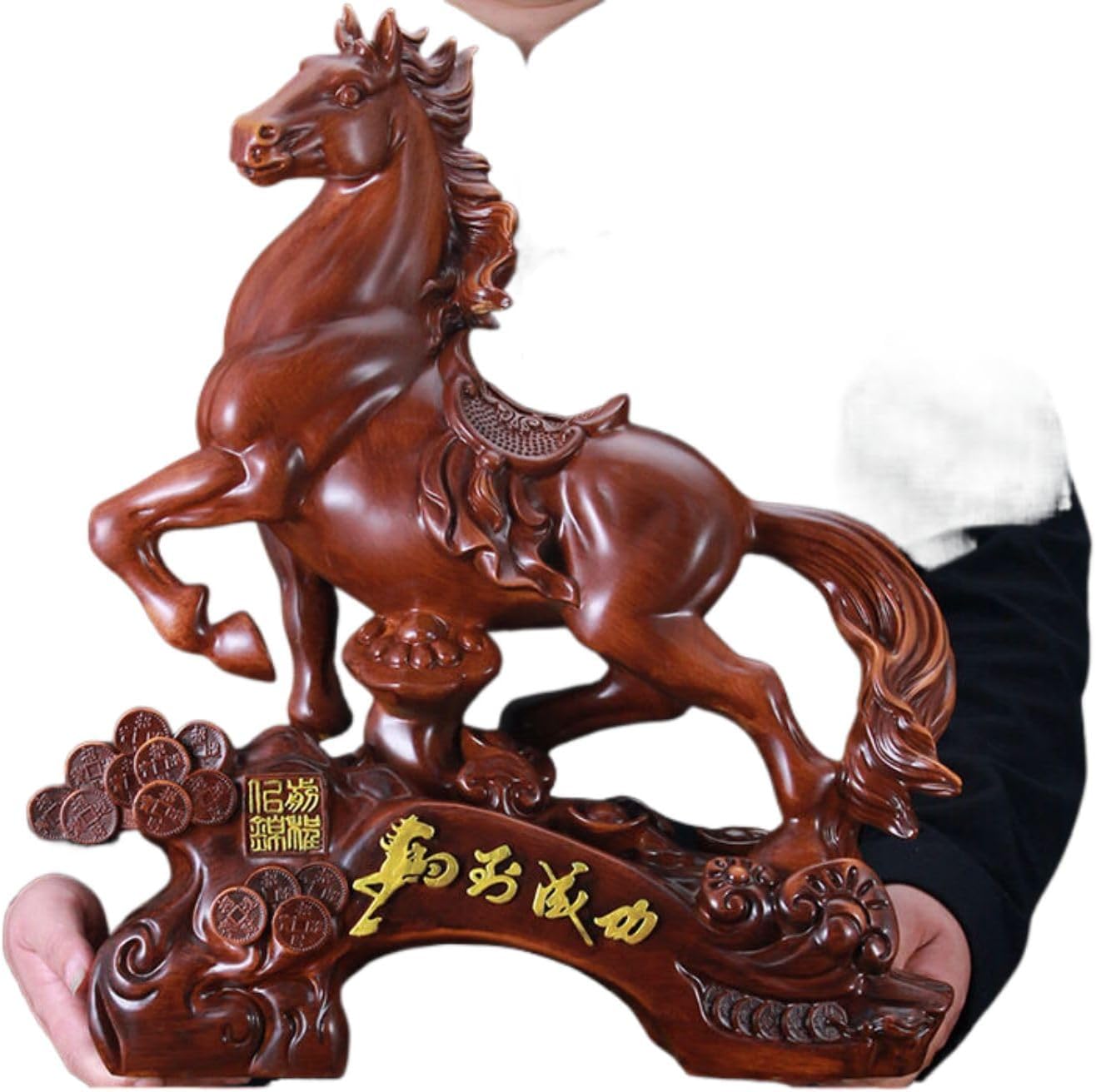 马摆件 Feng Shui Figurine Home Office Decor Chinese Gifts 马到成功招财生肖马办公室店铺乔迁开业工艺礼品 8825