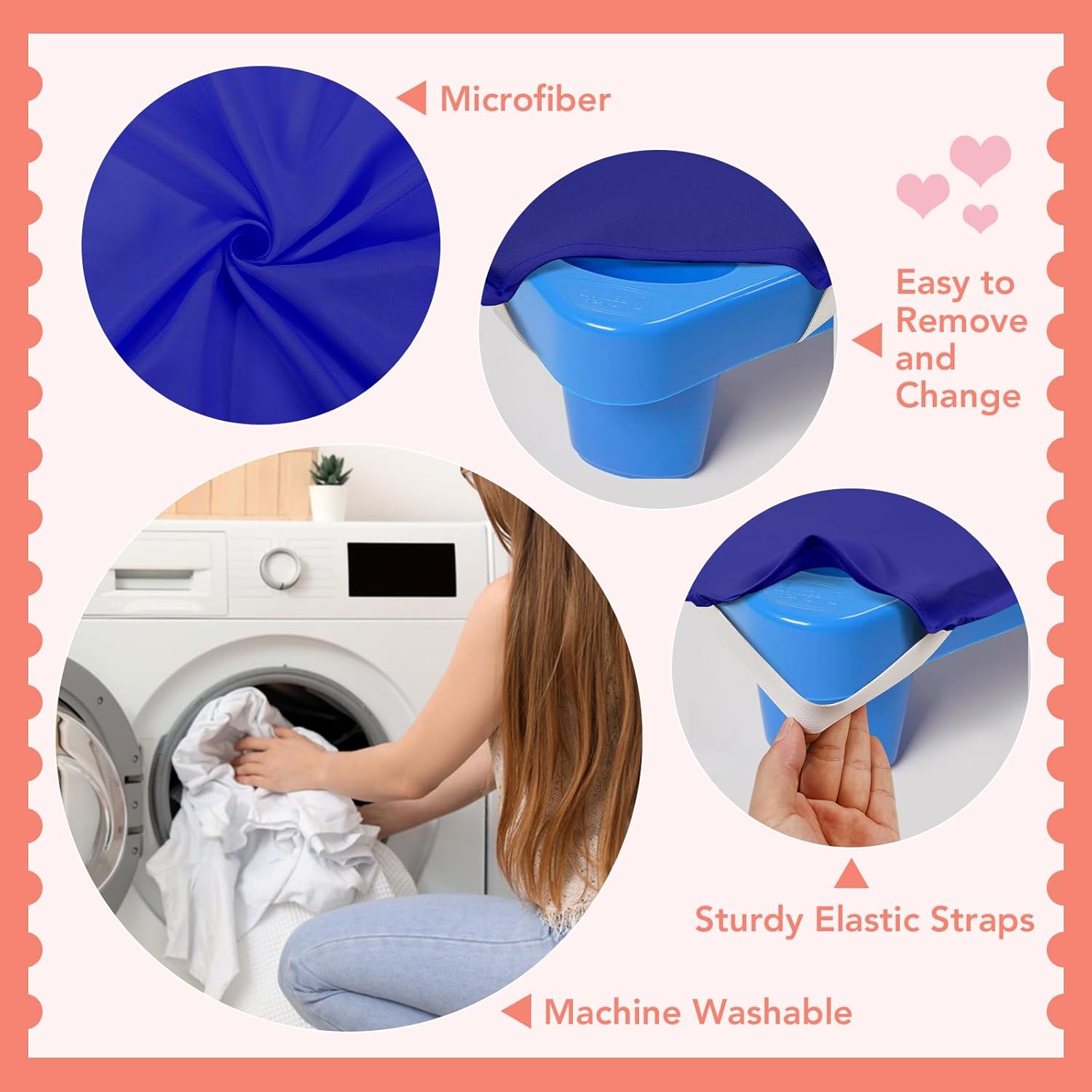 RowinsyDD 10 Pcs Cot Sheets for Daycare, 23"" X 51"", Blue Daycare Cot Size Sheet with Corner Elastic Loops for Child Boys Girls, Daycare Essentials for Toddler and Preschool, Breathable Microfiber