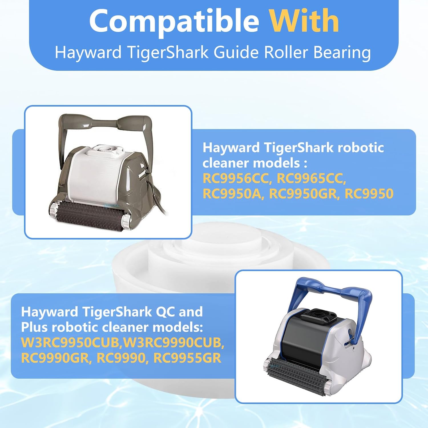 RCX26001 Bearing Guide Roller Replacement for Hayward TGR Guide Bearing RC9956CC, RC9965CC,RC9950A, RC9950GR, RC9950, Also Compatible with Hayward TigerShark QC and Plus Robotic Cleaner