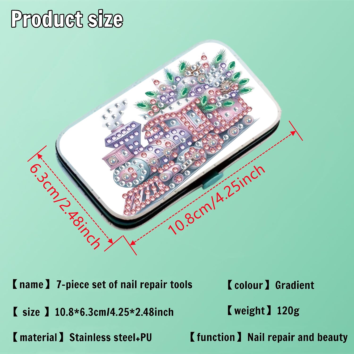 F-CANLAN Train Diamond Art Manicure Kit Nail Storage Case image 2