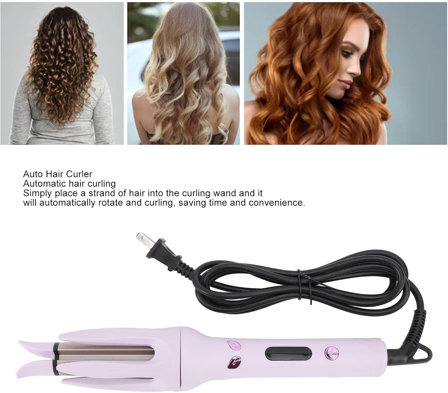28mm Automatic Hair Curlers Big Effect, Automatic Hair curlers Adjustable Temperature,Curling Iron Automatic Curling, Curling Wand beeping Reminder for Hair Styling