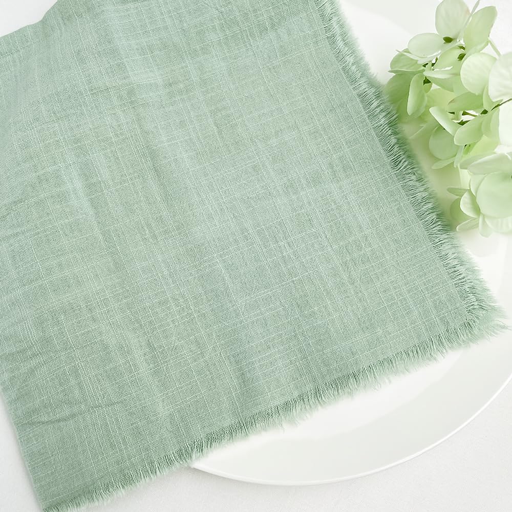 10/30/50 pièces Vert Sauge Usine Service Serviettes en Tissu Coton Tissu Serviette Gaze Serviettes de Table Ensemble décoration de Mariage