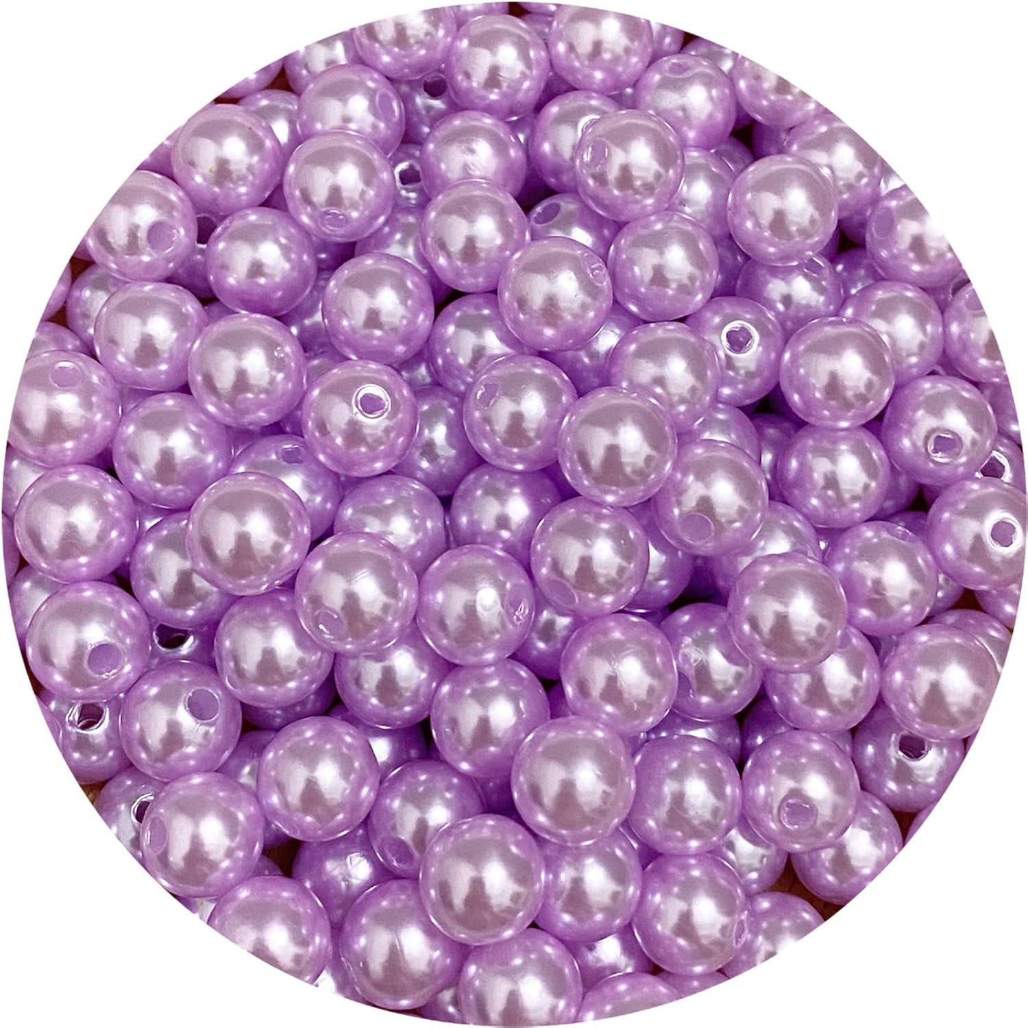 200pcs 10mm Pearl Beads Satin Luste Round Loose Plastic Pearl Craft Beads for Jewelry Making Earring Bracelet Necklace Key Chains Sewing Crafts Decoration (Purple)