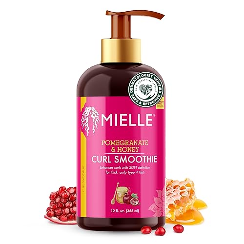 Mielle Organics Batido de rizo con granada y miel crema hidratante para cabello rizado potenciador de rizos antiencrespamiento para cabello grueso