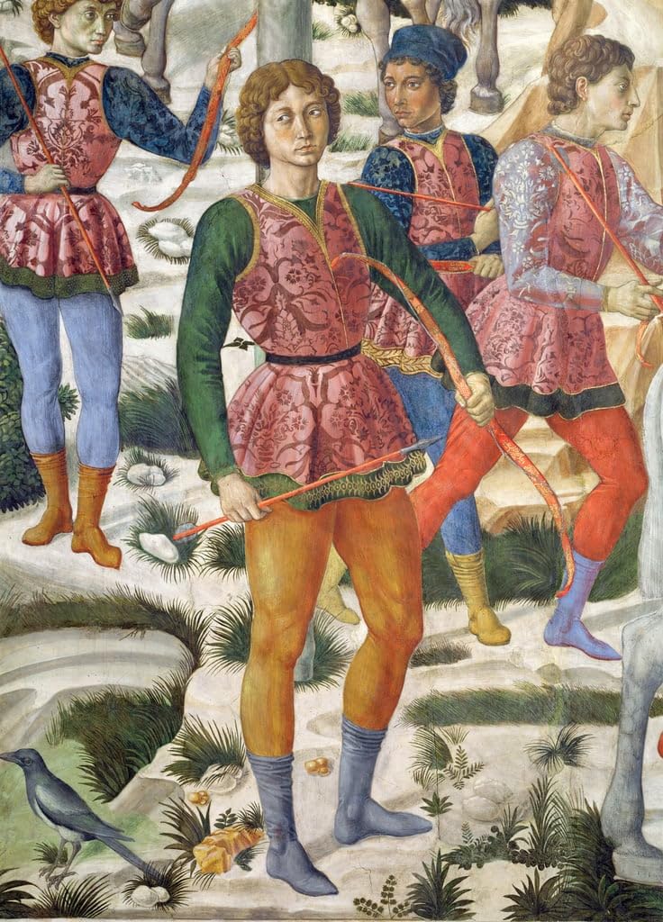 Cuadro de lienzo de Gozzoli 60x90cm: impresión artística de Arqueros con librea para pared 5