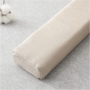 Bed Headboard Pillow Cushion Bed Wedge Pillow Stopper Rectangle Bed Gap Filler Bolster Long Armrest Mattress Pillow Gap Filler for Bed Sofa Headboard Cushion Color Beige, Size 10X10X50cm