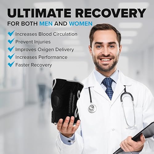 Miniatura 9 de POWERLIX Rodillera de compresión (par)  La mejor rodillera para el dolor de rodilla para hombres y mujeres  Rodillera para correr, baloncesto,