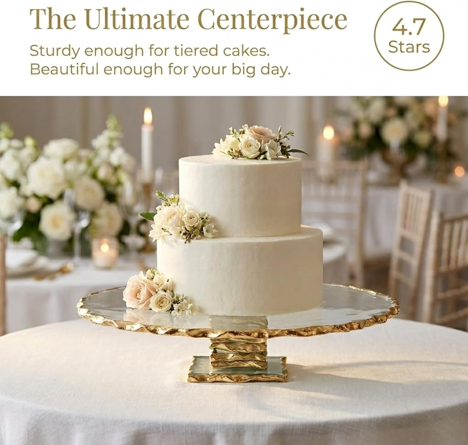 Godinger Cake Stand, Footed Cake Plate, Cake Server Stand - 9", Harper