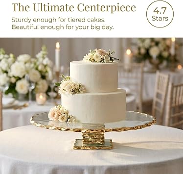 Godinger Cake Stand, Footed Cake Plate, Cake Server Stand - 9, Harper