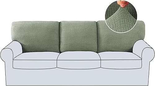 Miniatura 15 de H.VERSAILTEX 2025 Funda de sofá de jacquard de 1 pieza, fundas de sofá de alta elasticidad, protector de muebles antideslizante, funda de sofá suave