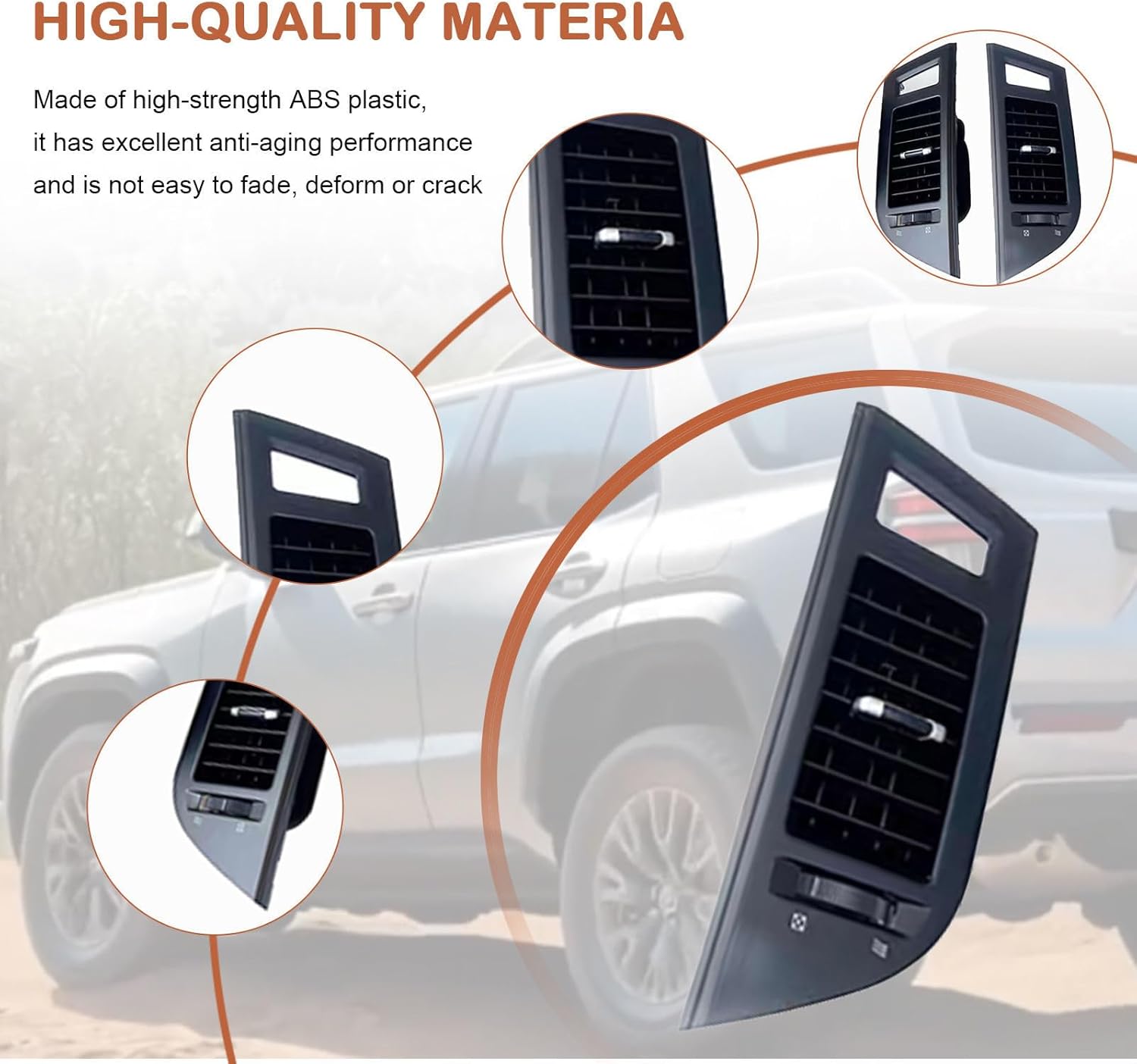 4pcs Air Vent Outlet For Mitsubishi Pajero Montero V87 V93 V95 V97 V98 2007-2022, Car Interior A/C Vents Replacement -black